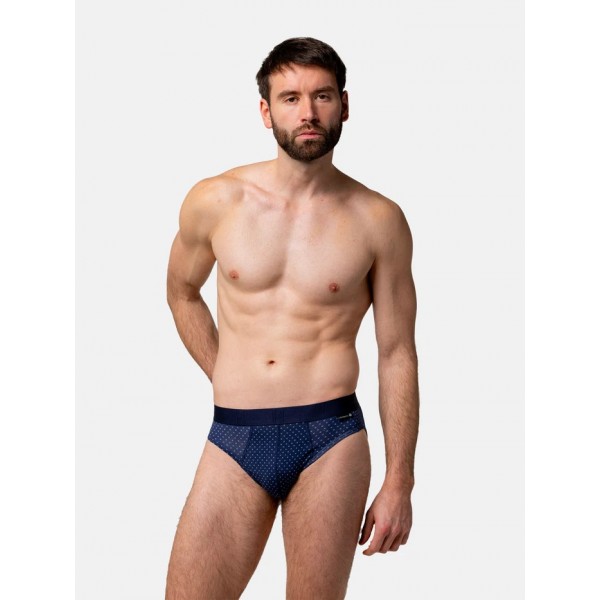 Slip bleu profond imprimé de haute qualité Loïc Henry