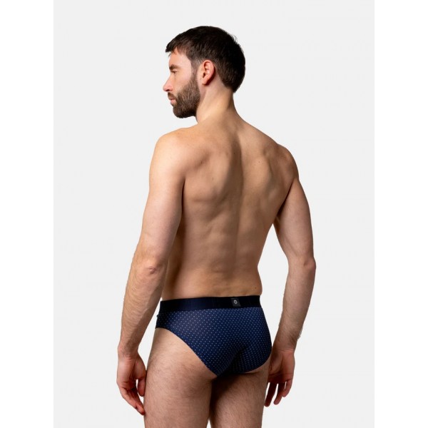 Slip bleu profond imprimé de haute qualité Loïc Henry