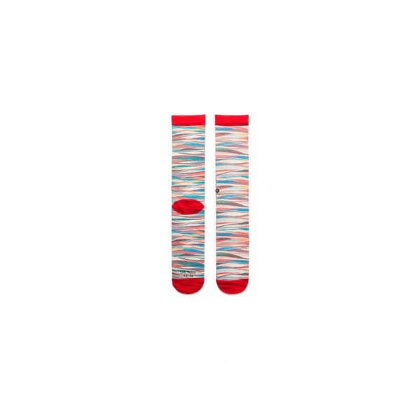 chaussettes imprimées façon canevas de rouge