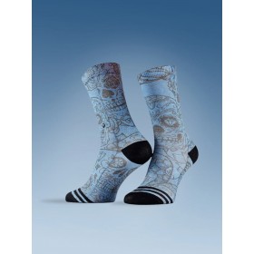 Chaussette audacieuse imprimée skull bleu