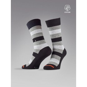 Chaussette longue bandes grises et noird
