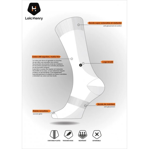 Chaussette longue bandes grises et noird