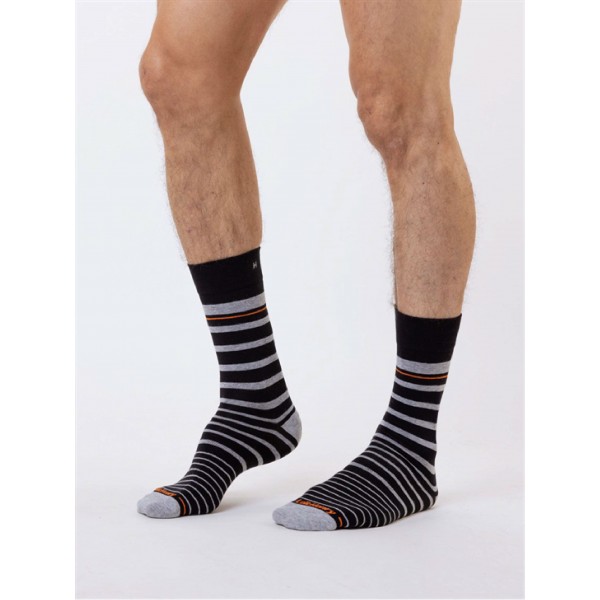 Chaussette lignée foncée imprimé jacquard Loïc Henry