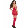 Combinaison rouge grande taille avec jarretelles – effet guêpière sexy pour femmes pulpeuses