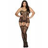 Bodystocking  noir GT guêpière et bas dentelles