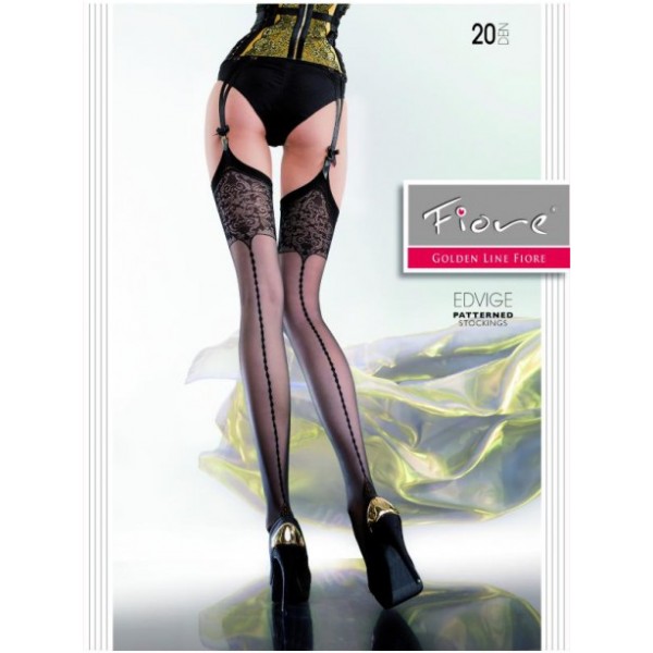 Edvige Bas sexy pour porte-jarretelles 20 DEN - Noir