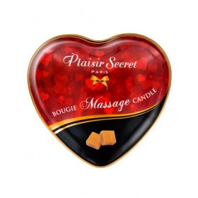 Mini bougie de massage caramel boîte coeur 35ml