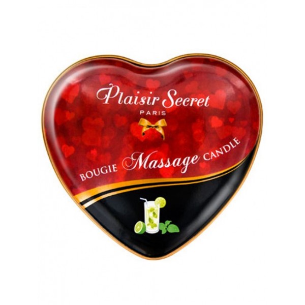 Mini bougie de massage mojito boîte coeur 35ml