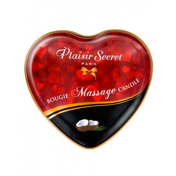 Mini bougie de massage noix de coco boîte coeur 35ml