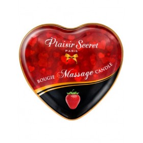 Mini bougie de massage fraise boîte coeur 35ml