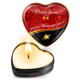 Mini bougie de massage à la vanille boîte coeur 35ml -