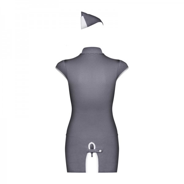 Stewardess Costume 3 pcs - Gris