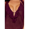 Nuisette et peignoir grande taille couleur aubergine
