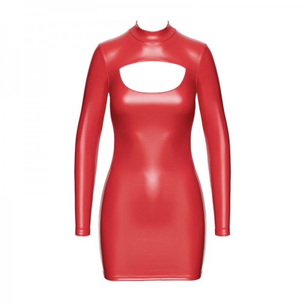 Noir Handemade F367 Bombshell Robe Moulante ouverte Red