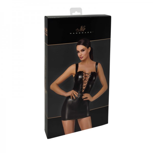 Noir Handmade F363 Vixen mini robe lacée noire