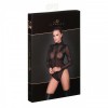 Body noir F221 tulle brodé zippé   - Noir Handmade