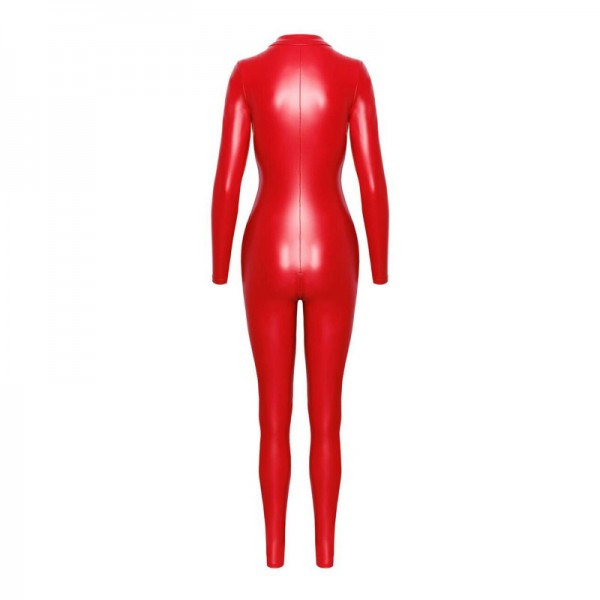 Combinaison Rouge F353  ORGIA  - Noir Handmade