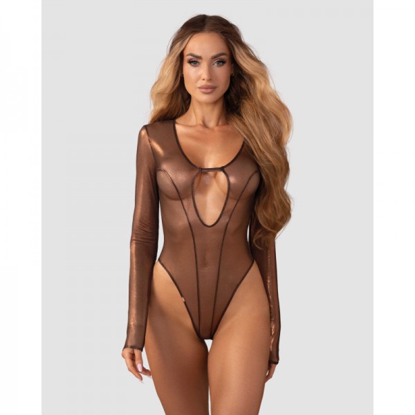 SORANNA body manches longues reflet doré