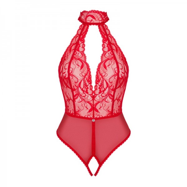 Body DAGMARIE ouvert Rouge  -  Madonna Lingerie