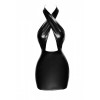 Robe bustier F255 dos nu wetlook  - Noire Handemade