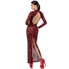 Robe longue F383 kink Royal brodé bordeaux - Noir Handmade