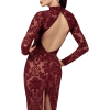 Robe longue F383 kink Royal brodé bordeaux - Noir Handmade
