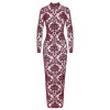 Robe longue F383 kink Royal brodé bordeaux - Noir Handmade
