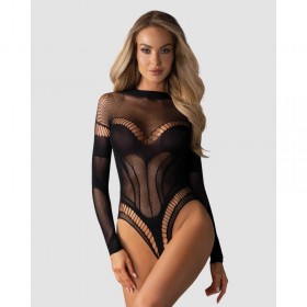 Body noir manches longues B135  - Obsessive