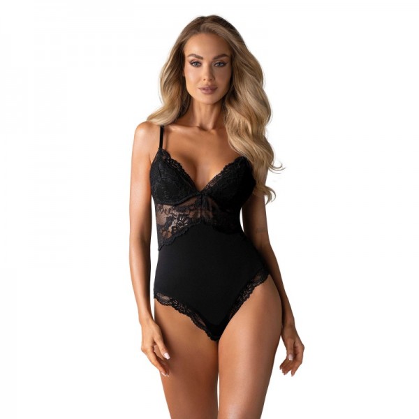 Body / Teddy 810 noir dentelle raffinée - Obsessive