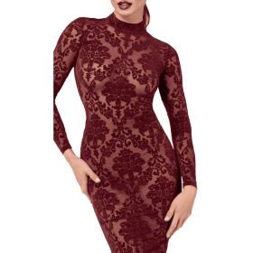 Robe mi-longue F384 Kink Royal bordeaux - Madonna Lingerie