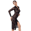 Robe Noirelle  F376 Noirelle à boutons mi-longue en dentelle  - Noire Handemade