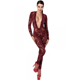Combinaison bordeaux F382 King Royal  - Madonna Lingerie