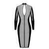 Robe mi-longue F371 LUXURIA cristal transparente  -Noir Handmade