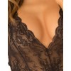 Body dentelle et résille noir très échancré