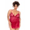 Babydoll rouge GT brodée avec string inclus
