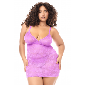 Babydoll Violine GT brodée avec string inclus