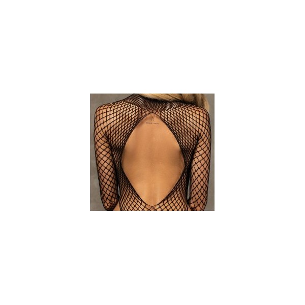 B125 Body noir maille transparente