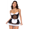 Costume sexy de soubrette 4 pièces