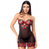 Babydoll brodé sensuelle avec string dentelle