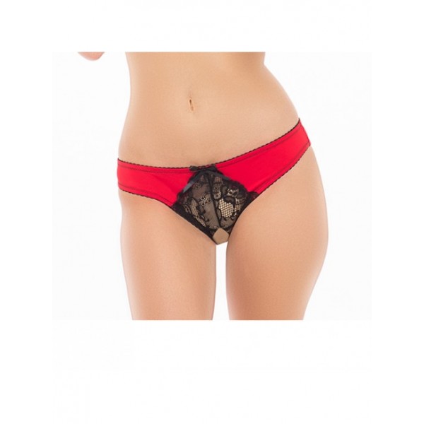 Culotte ouverte noir et rouge
