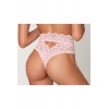 String dentelle taille haute rose