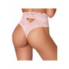 String dentelle taille haute rose