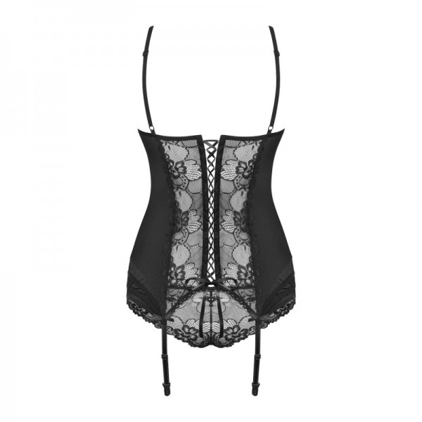 Guêpière et string HEARTINA - noir