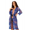 Peignoir COBALTESS Bleu mi-long en dentelle