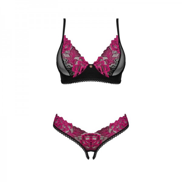 Ensemble 2 pièces ouvert noir et rouge ROSENTY