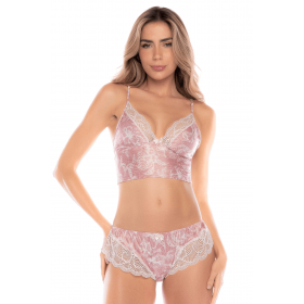 Ensemble 2 pièces rose dentelle confort et sensualité