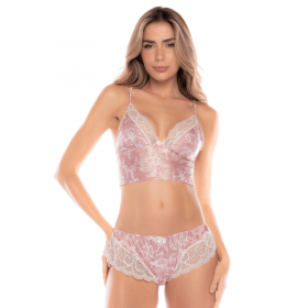 Ensemble 2 pièces rose dentelle confort et sensualité
