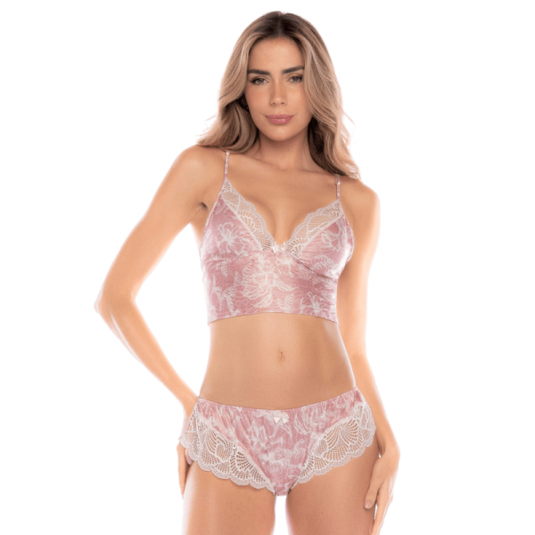 Ensemble 2 pièces rose dentelle confort et sensualité