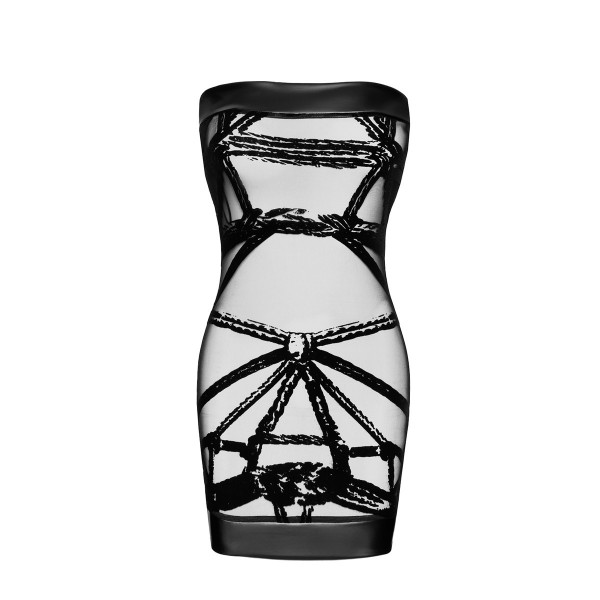 Mini robe épaule dénudée F359 Bondesque  Noir Handmade