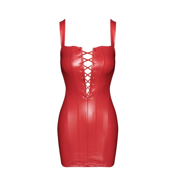 Mini robe lacée rouge BOMBSHELL F364  -Noir Handmade